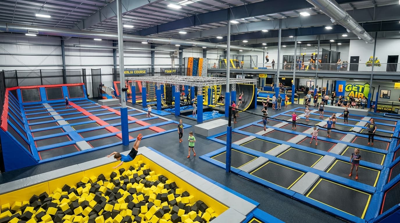 Trampoline Parks & Soft Play Zones: Engineering for ASTM/EN/ISO Safety & Zero Downtime